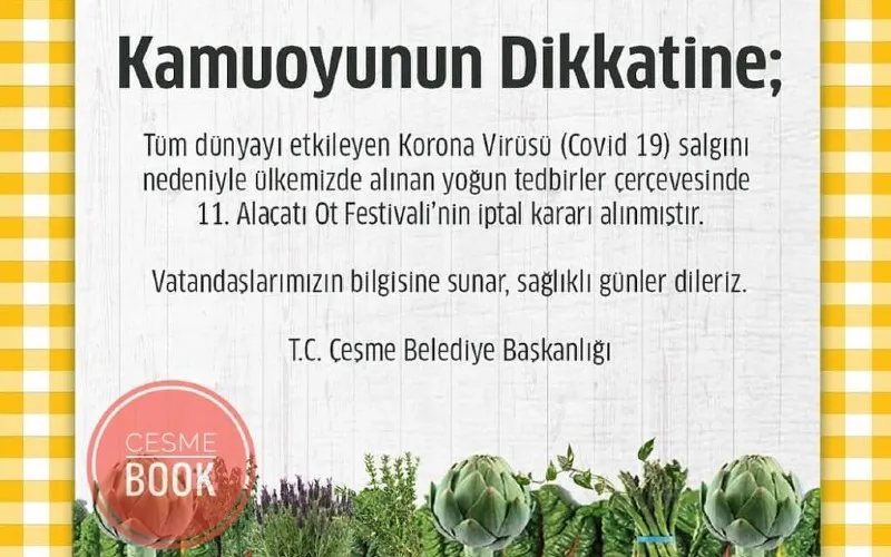 11. Alaçatı Ot Festivali İptal Edildi