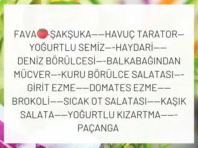 Çeşme Alaçatı Meze Paket Servis